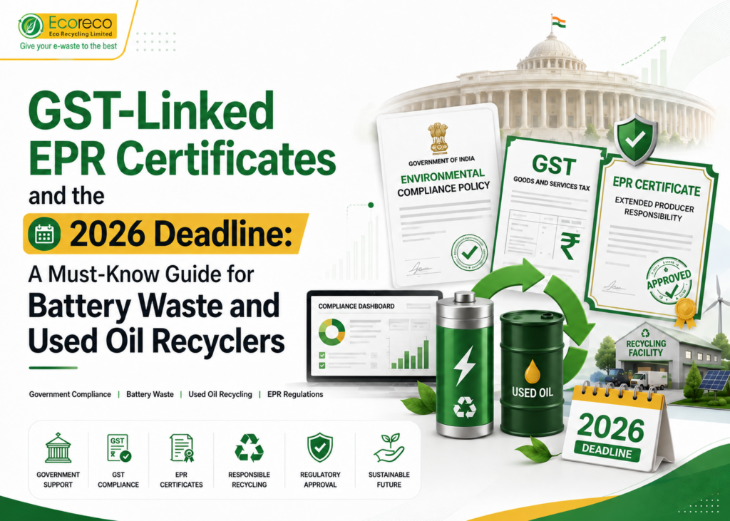 GST-Linked EPR Certificates and the 2026 Deadline: A Must-Know Guide for Battery Waste and Used Oil Recyclers