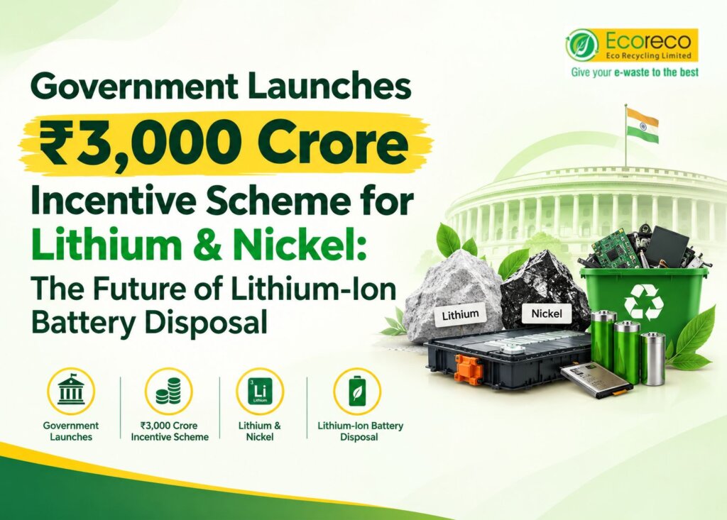 Government Launches ₹3,000 Crore Incentive Scheme for Lithium & Nickel: The Future of Lithium-Ion Battery Disposal